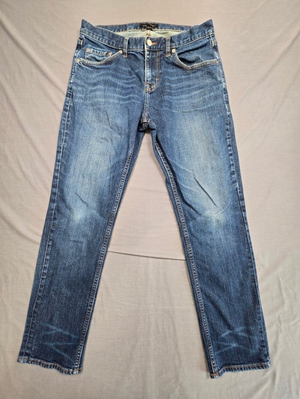 Banana Republic Mens 32X32 Athletic Fit Blue Denim Jeans Mid-Rise Stretch